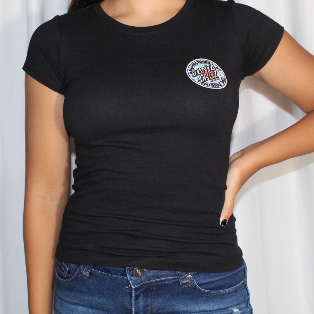 Santa Cruz black and tie dye logo tee